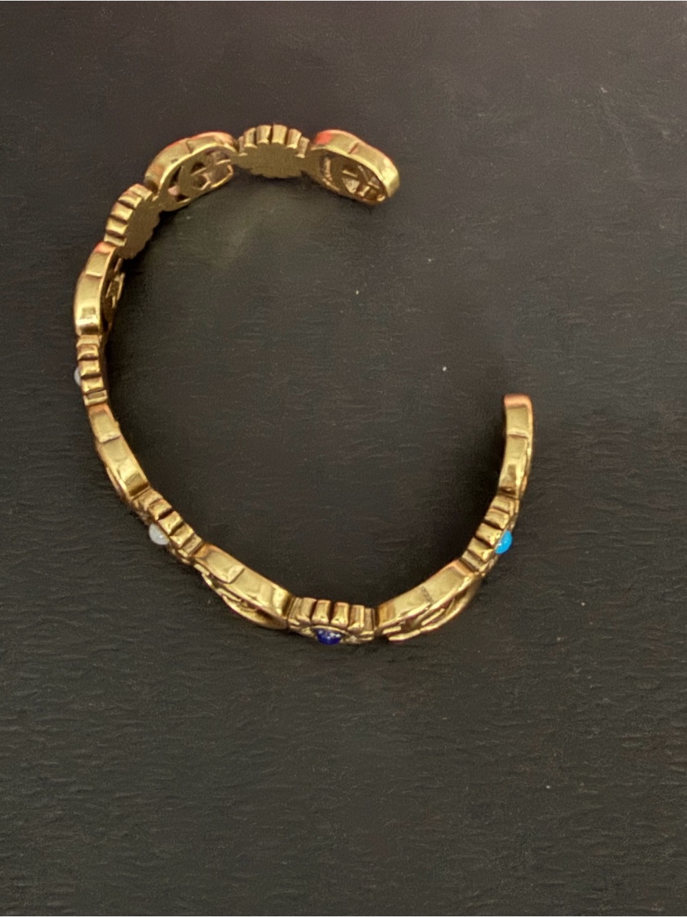 Gucci Double G Floral Open Cuff Bracelet Gold Tone Daisy Motif - Picture 10 of 16